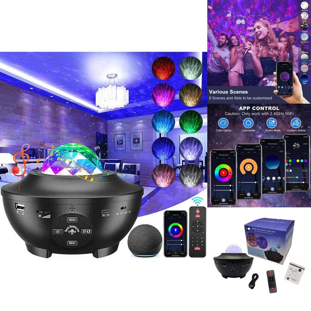 Завораживающий проектор северного сияния с Bluetooth-музыкой и завораживающим светом водяной волны