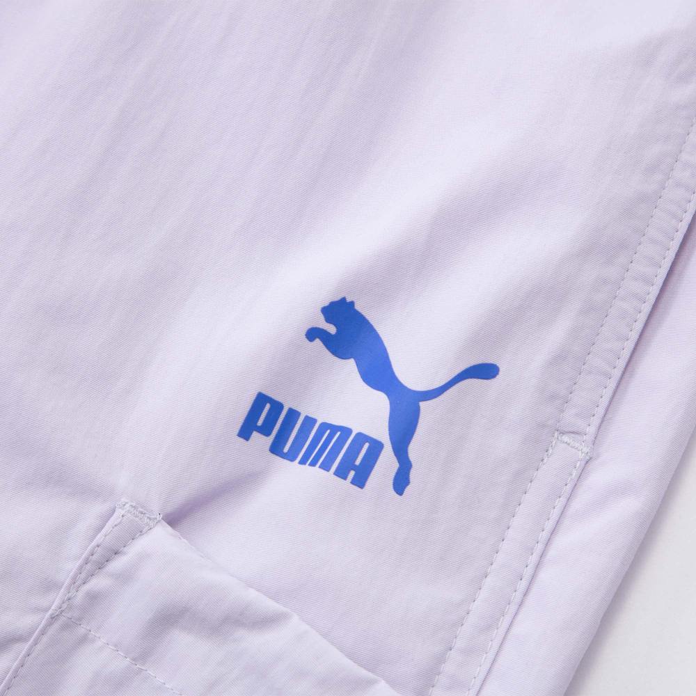 Puma Классические танцевальные шорты Crew Woven Shorts с принтом логотипа, завязками на талии, средней посадки, повседневные шорты для мужчин, светло-фиолетовые 627176-68