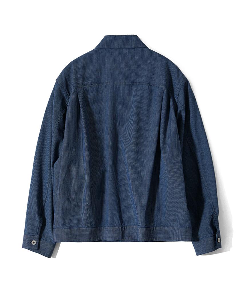 Horlisun Liverty Denim Small Check Jacket Navy