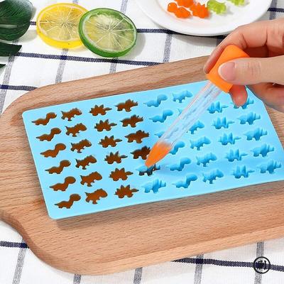 48 Маленьких Динозавров Силиконовая Форма для Торта Форма для Шоколада Вставка Форма для Свечей Переворачивающаяся Форма для Сахарной Глазури Форма для Печенья Кухонный Инструмент для Выпечки