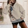 Womens Plus Size Hooded Sweatshirt With White Drawstring Long Sleeve Loose Soft Casual Daily Outfit