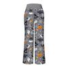 Women's Comfy Pajama Pants Pocket Halloween Print Drawstring Wide Leg Pants