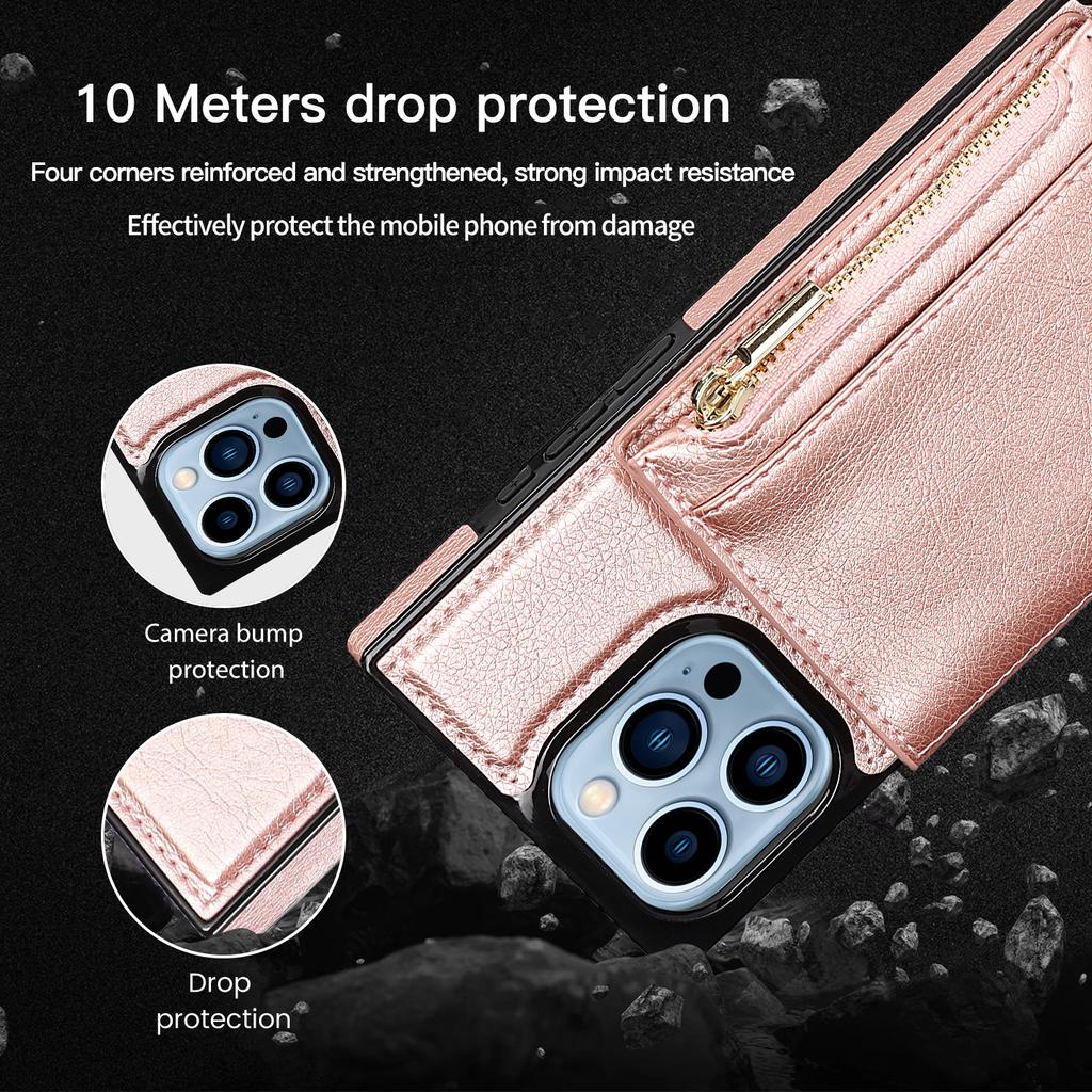 Многофункциональный кожаный чехол-бумажник с ремешком через плечо для iPhone 15 14 Plus 13 12 11 Pro Max XSMax для Samsung S23 S22 S21 Ultra Plus S21FE Huawei Mate 40