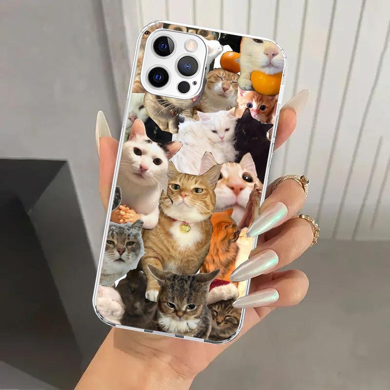 Чехол для телефона с мемами "Плачущий кот" для Iphone 17 Air 16 15 Plus 14 13 Mini 12 11 Pro Max 16E 7 8 SE 2020 Мягкая оболочка Funda с принтом 17 Air
