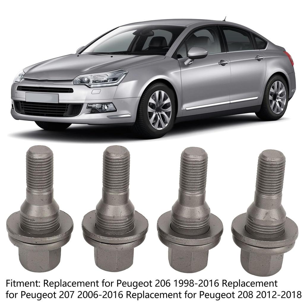 4pcs 17mm Hex Wheel Lug Bolts 003549817 Tire Nuts Studs for Peugeot 206 207 208 308 407, Multi-Functional Home Accessories