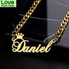 Изготовленные на заказ ожерелья из нержавеющей стали 5 мм с кубинской цепочкой с именем для мужчин и женщин, персонализированные индивидуальные золотые ожерелья с буквами короны, ювелирные изделия