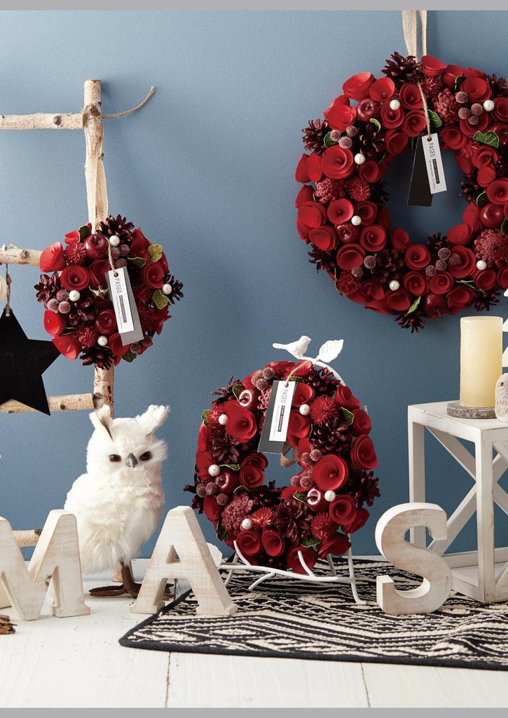 Mamawreath Искусственный цветок Рождественский венок Рождественское украшение Цветочный венок Подарочный венок Входной подарок Вечный смысл Размер L Диаметр 40 см x