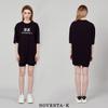 NOVENTA-K Свободная круглая футболка с коротким рукавом Черная
