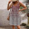 Women's Casual Sundress With Pockets Summer Boho Beach Dress Floral Blouses For Women T-Shirts Dress V Neck Loose Tank Dresses