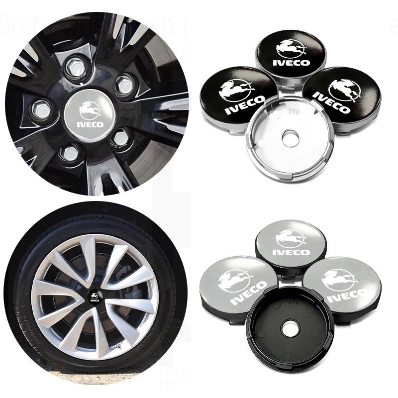 Car Styling Logo Auto Wheel Hub Center Caps Sticker Rim Cover For IVECO Daily Van Chassis Cab e-Daily Eurocargo 4x4 T-Way Rigid