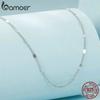 Bamoer Real 925 Sterling Silver Exquisite Sparkling Basic Chain Link Lobster Clasp Adjustable Necklace for Women