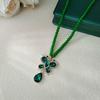 Ретро-бусы длинные, зеленого цвета: Высококачественная цепочка для свитера в китайском стиле Осень/Зима