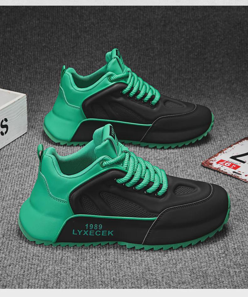 2024 Мужская модная сетчатая кожаная повседневная спортивная обувь, увеличивающая рост