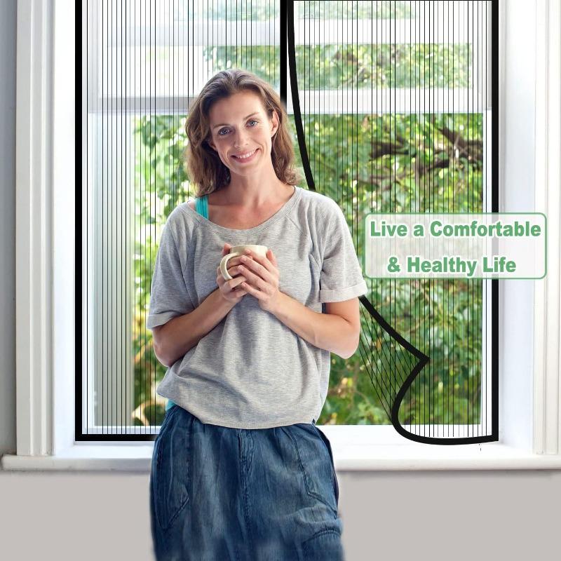 Магнитный экран для двери, сетчатый экран, магниты, занавеска, полосатая магнитная противомоскитная сетка, оконная магнитная присоска