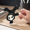 Детализированная резьба по скелету 3D-печатная перевернутая фигурка призрака Жнеца, креативная статуэтка, забавная модель черепа для Хэллоуина, фигурка для дома, офисного стола и