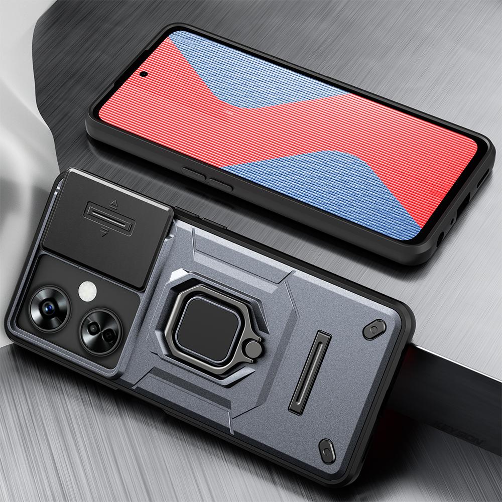 KEYSION Противоударный чехол для OnePlus Nord CE 3 Lite 5G, защитное кольцо для объектива камеры, чехол-подставка для телефона для Nord CE 3 5G