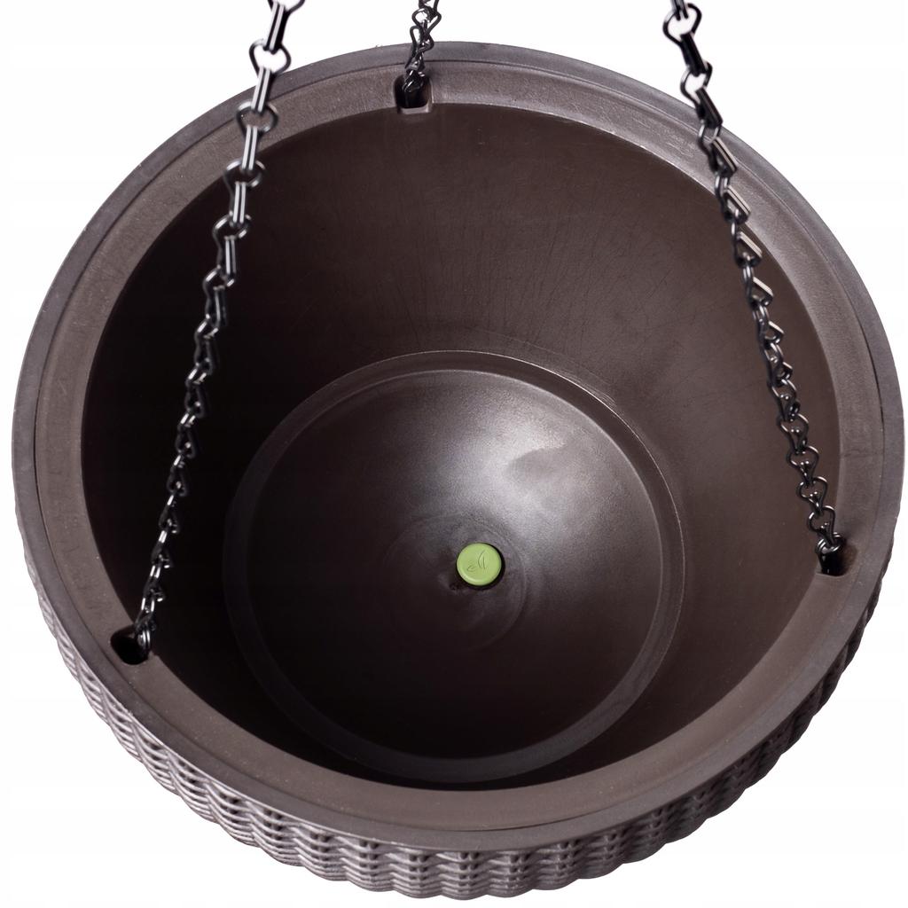 KETER Doniczka Wisząca Hak i Łańcuch Donica Brąz