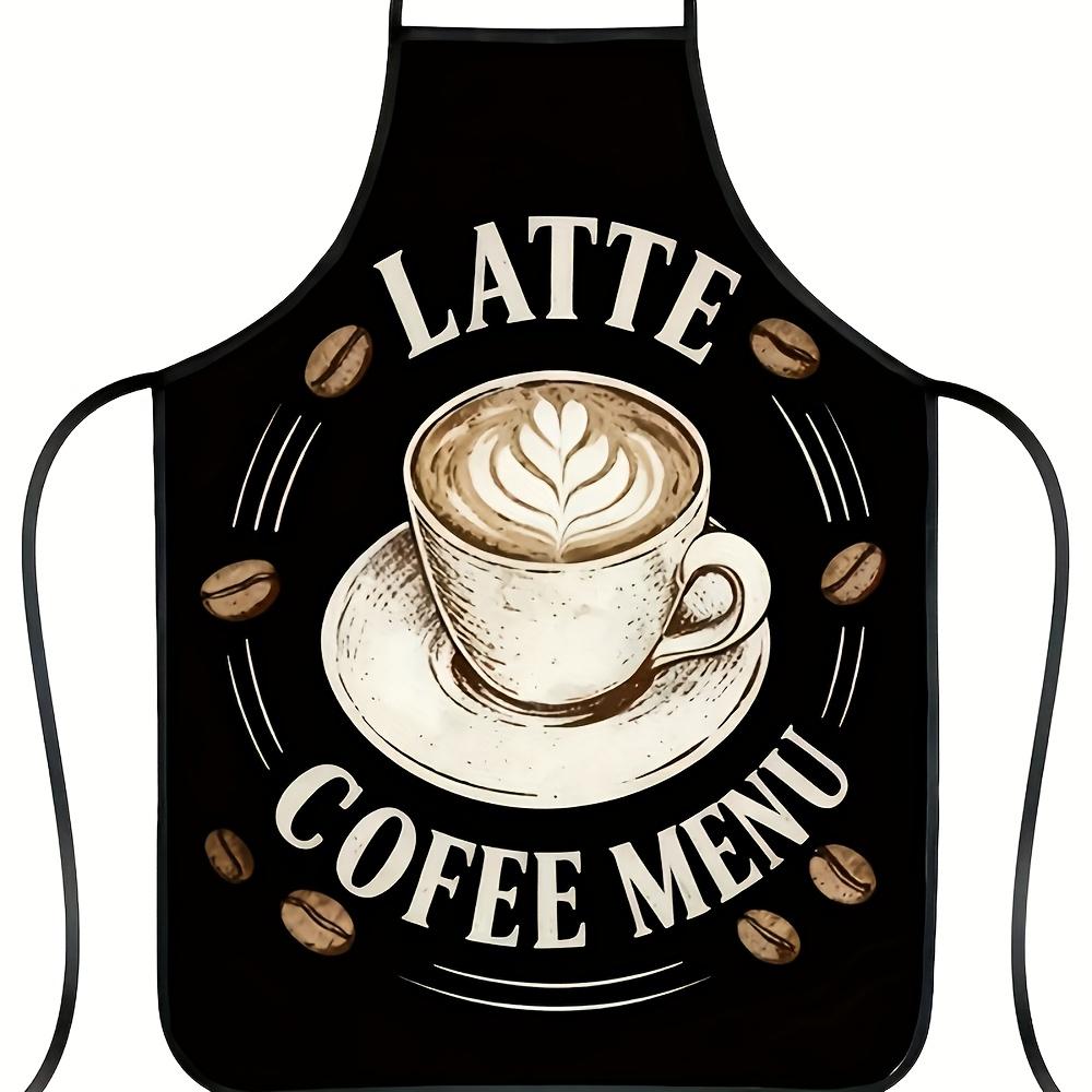1pc Coffee Bean Apron with Vintage Coffee Shop Design & Coffee Bean Print - Durable Apron Suitable for Coffee Lovers, Baristas, Bakers, Cafe Owners -