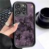 Черный Цветок на Фиолетовом Фоне Чехол для Телефона для iPhone 14-17 Pro Max