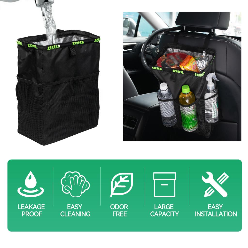 Car Trash Bin Storage Waste Basket Folding Interior Rubbish Litter Container Organizer Holder Garbage Can Bin Motor Accessories