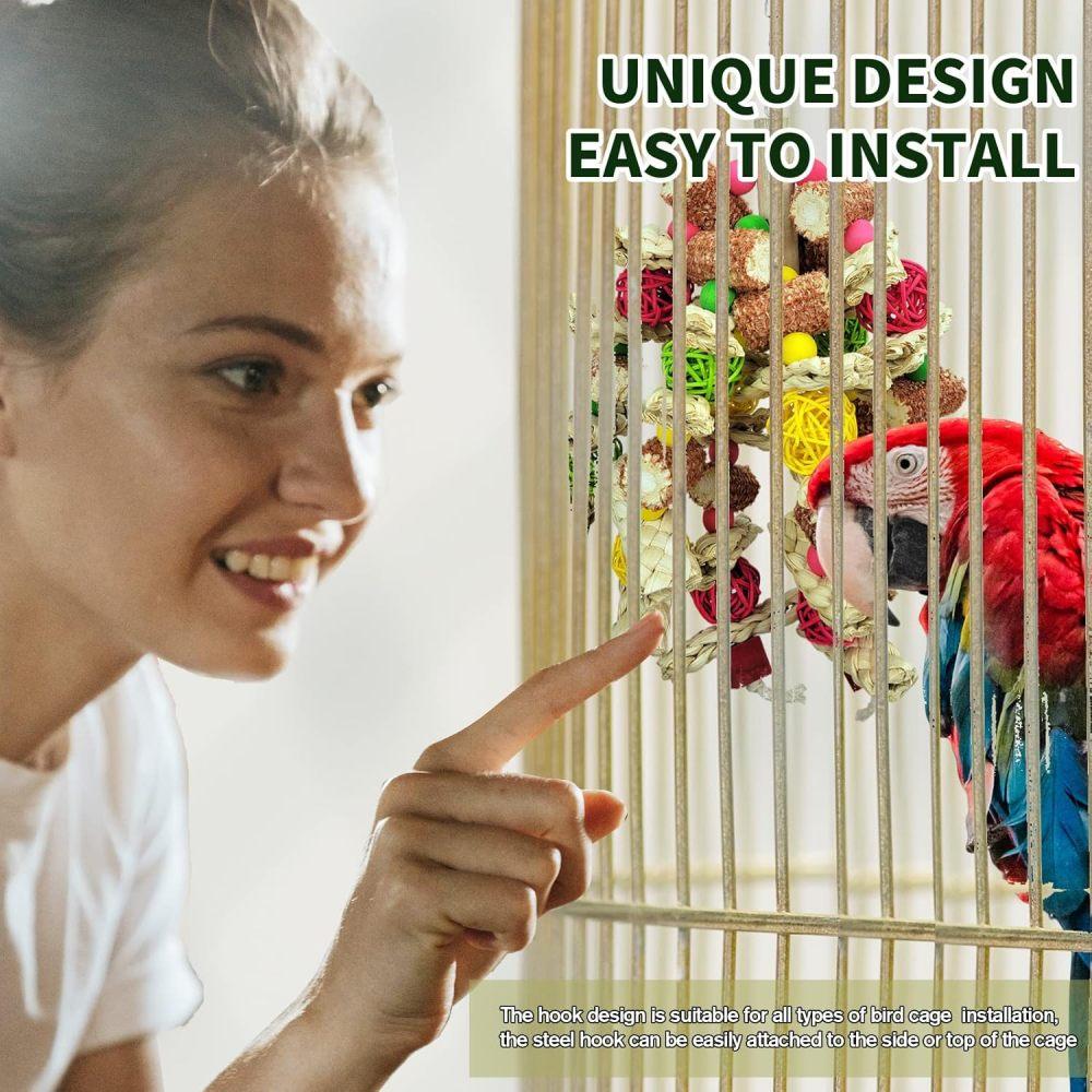 Игрушки для попугаев, натуральные жевательные игрушки для птиц из кукурузных початков для маленьких и средних попугаев ара, африканские серые попугаи, попугаи, игрушки для клеток для птиц среднего размера