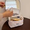 2024 Floral Cotton Quilted Large Capacity Cosmetic Handheld Storage Bag