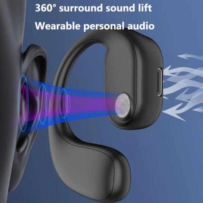 180° Вращающийся Водонепроницаемый Беспроводной Bluetooth Hifi Стерео Наушник с Костной Проводимостью Одиночный На Заушное Крепление Шумоподавление Наушник С