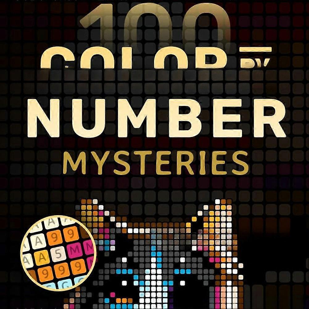 100 mystery-раскрасок по номерам - Раскраска для взрослых с квадратами, ромбами и точками для релаксации и творчества