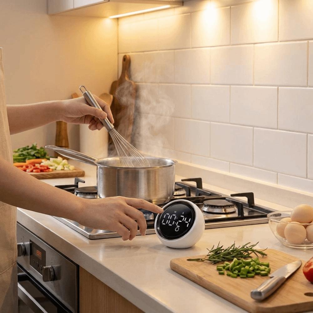 Voice Controlled Magnetic Kitchen Timer LED Display Manual Countdown Timer  Study