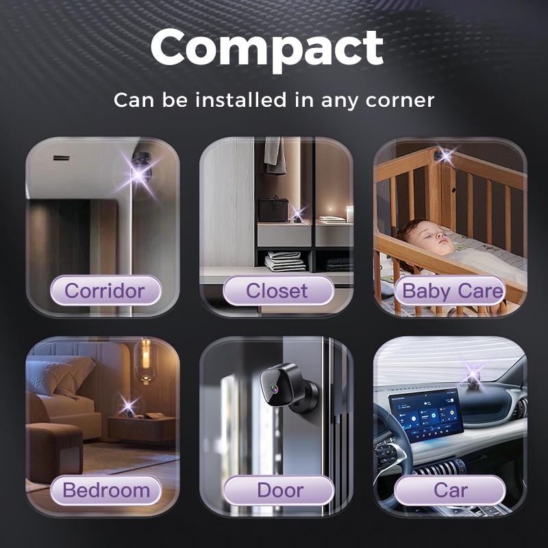 FHD 1080P Mini Wireless WiFi Camera 360°Rotatable Infrared Night Vision Support SD Card Recording and Saving Videos Surveillance