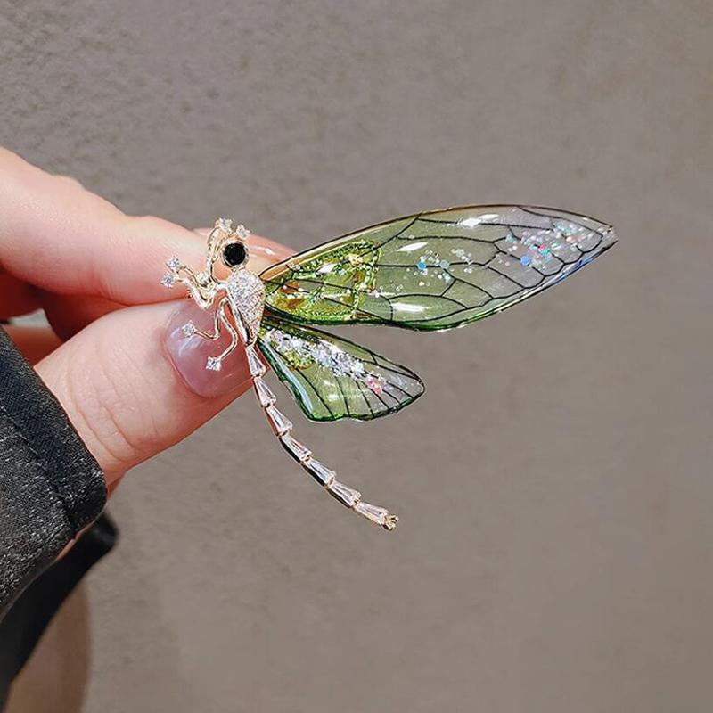 Green Violet 2 Color Niche Design Senior Sense Dragonfly Brooch Light Luxury Suit Pin Personality  Corsage Accessories