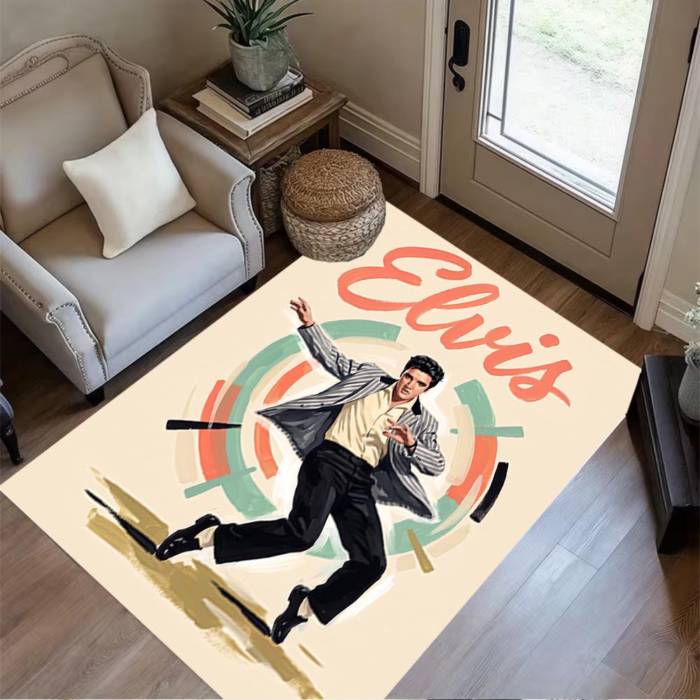 Elvis Presley Tribute Floor Mat Design for Dormitory Living Rooms Game Room Decorate room Antislip Carpet Anime Office Decor