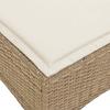 Garden Sofa with Reclining Function Cushions L Shaped Beige Poly Rattan