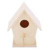 Hanging Bird House Wooden DIY Bird Feeder Houses for Decorations Indoors GardensSingle Layer No. 3