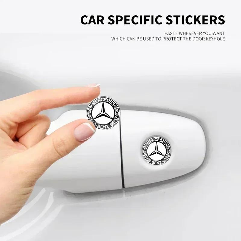2026 Hot Car Door Keyhole Sticker Key Hole Lock Protection Anti-blocking Dustproof Stickers For Mercedes Benz W211 W204 W210 CLA GLA