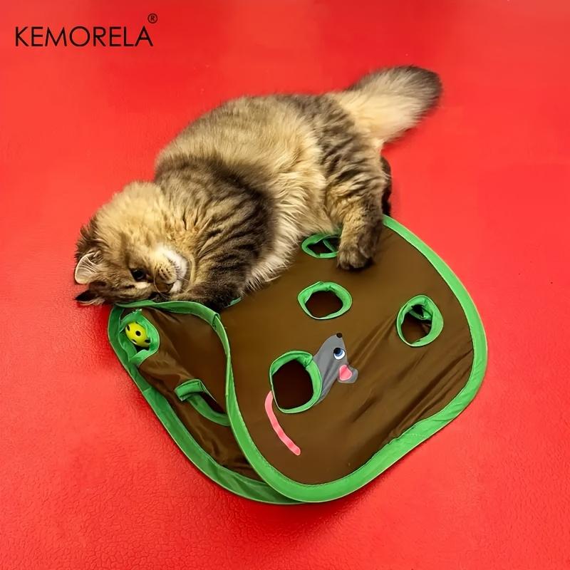 KEMORELA Милый Домашний Кот Интерактивная Игра Прятки 9 Отверстий Тоннель Охота на Мышь Игрушка для Развития Интеллекта Домашнее Животное Скрытая Дыра Котенок Складные Игрушки