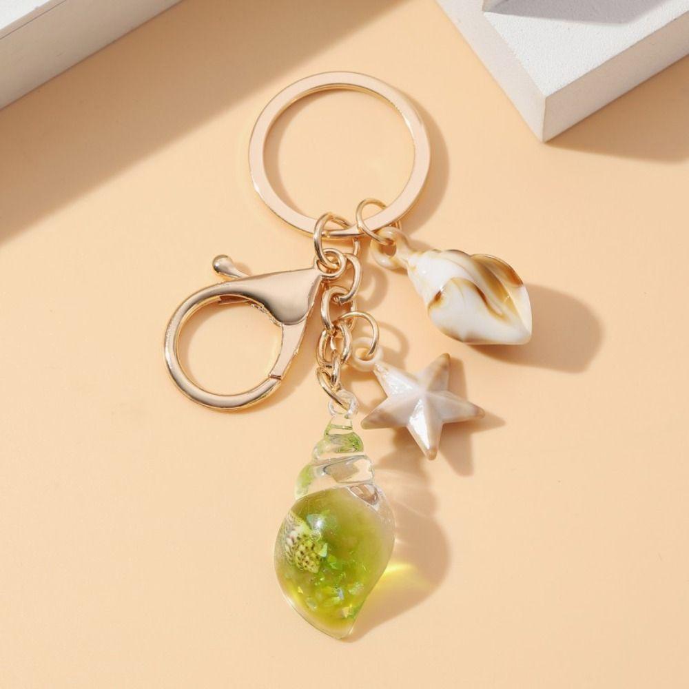 Backpack Decor Sea Beach Pendants Bohemian Style Starfish Shell Keyring  Summer
