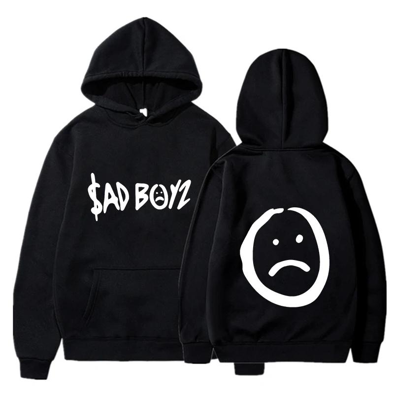 Толстовка с принтом Sad Boyz, грустное лицо, длинный рукав, уличная одежда, женская худи, осенне-зимняя толстовка