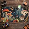 Vintage Forest Mushroom Floral Game Playmat Non Slip Rubber Extended Table Mat For Trading Card Game And Tabletop Card Gaming