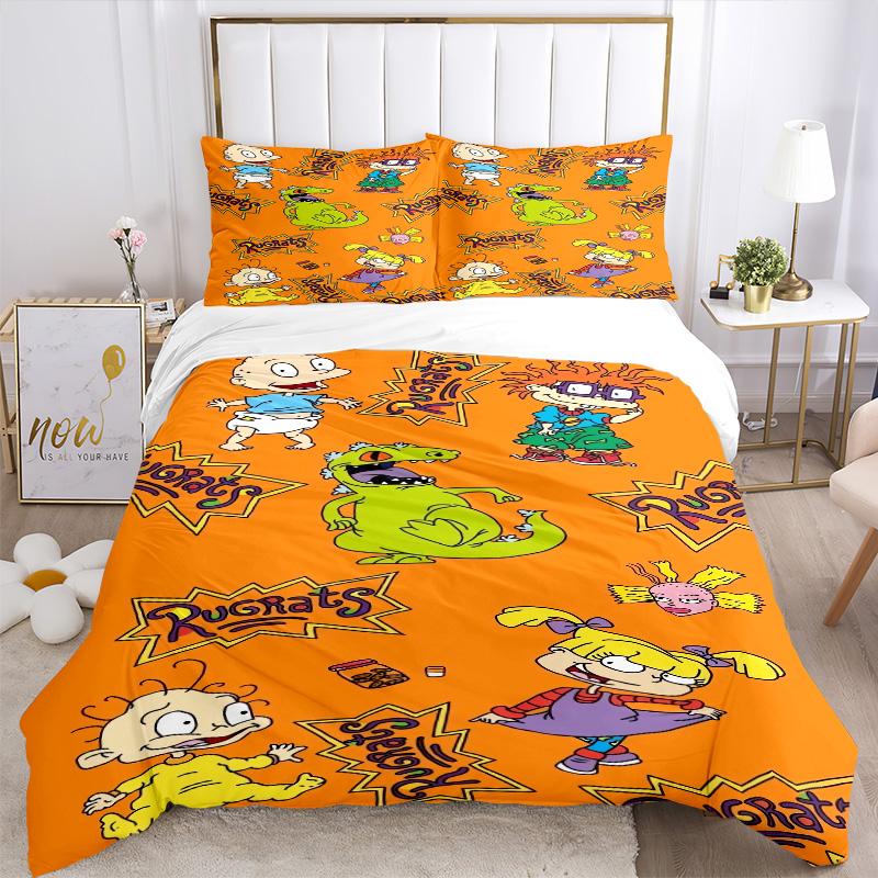 Rugrats Adventure Print 3Pcs Bedding Setduvet Cover With 2 Bedropillowcase Home Birthday Gift