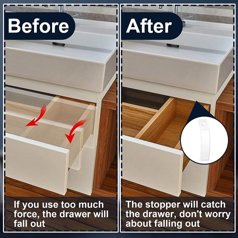 10 Pcs Clear Plastic Drawer Stops Replacement Dresser Drawer Stoppers Drawer Bottom Repair Tool Easy Installation