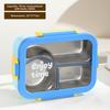 Divided Grids Rectangular Lunch Box Rectangular Shape Stainless Steel Food Container  for School
