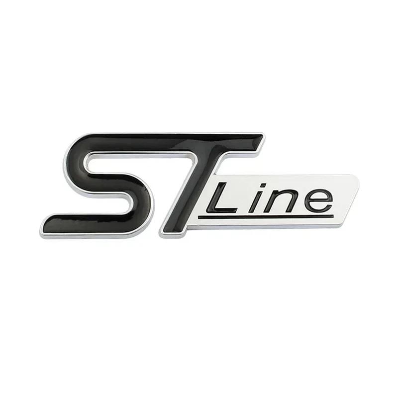 Для Логотипа ST LINE Эмблема Значок Решетки Радиатора Наклейки Наклейки Задней Крышки Багажника Автомобиля Focus Kuga Fiesta Mondeo ESCAPE Ecoboost