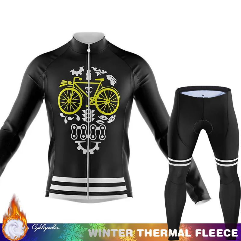 Велосипедная Джерси Ciclismo Hombre Череп Шоссейный Велосипед Велоспорт Флис Мужская Одежда Зимний Термокостюм Мужской Мужская Велосипедная Одежда Куртки