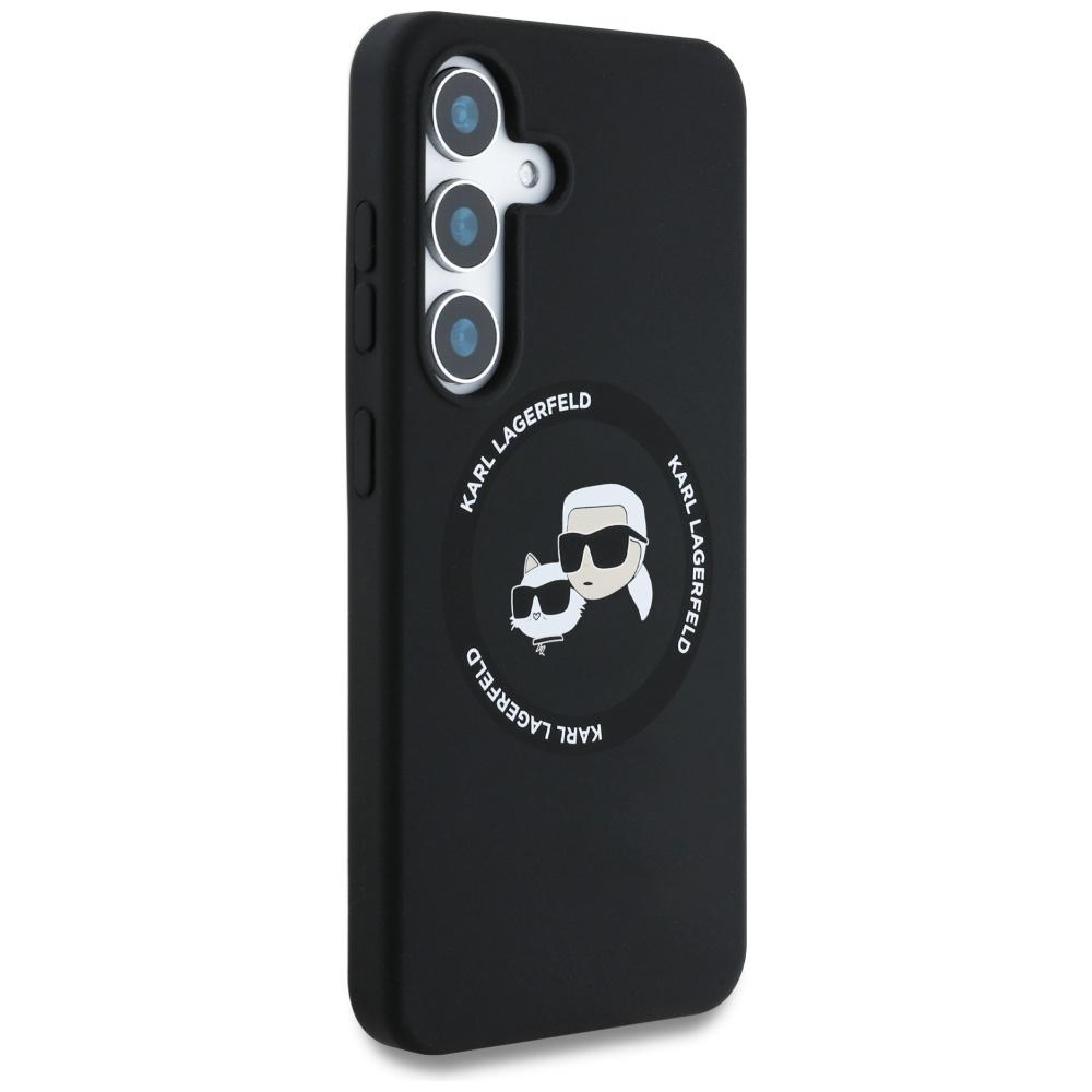 Etui Karl Lagerfeld Silicone Double      Heads And Circle Magsafe Do Samsung Galaxy S25+ Czarny