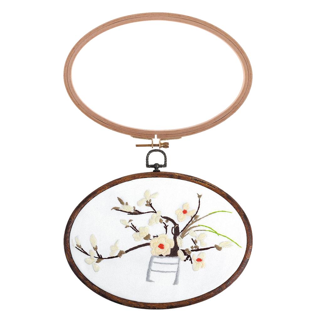 Oval Beech Embroidery Hoop Sewing Accessory Tapestry Ring Cross Stitch Frame for Handmade Crafts