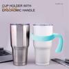 2 Pcs Tumbler Handle Attachment Ergonomic Grip Anti Slip Car Cup Holders BPA Free Travel Mug Handles for 20/32oz Tumbler Cup Accessories