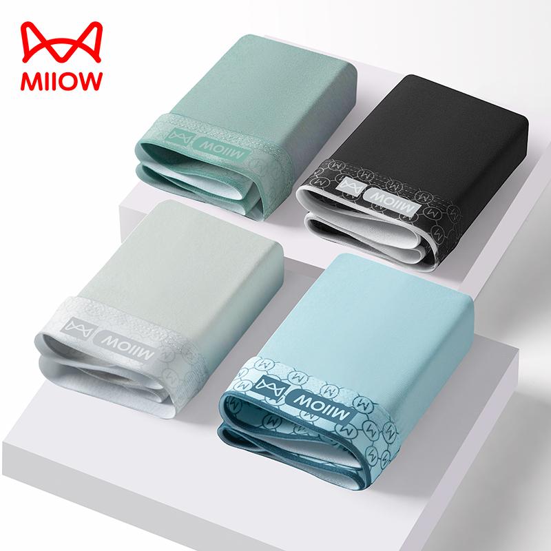 MiiOW 3 шт. хлопковое мужское нижнее белье шорты-боксеры 7A антибактериальное мужское нижнее белье мужские боксеры L-4XL