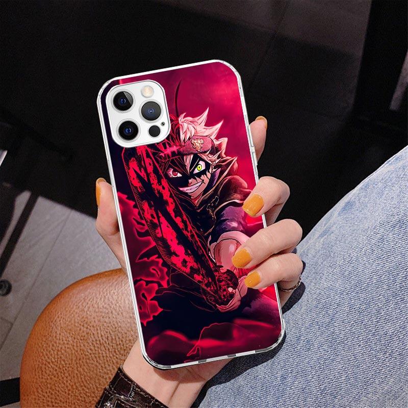 Черный чехол для телефона с аниме-рисунком C-Clovers для iPhone 13 12 Mini 11 Pro Max XS XR X SE 7 8 Plus 5S 5 6S 6 Подарок Печатный чехол Fundas
