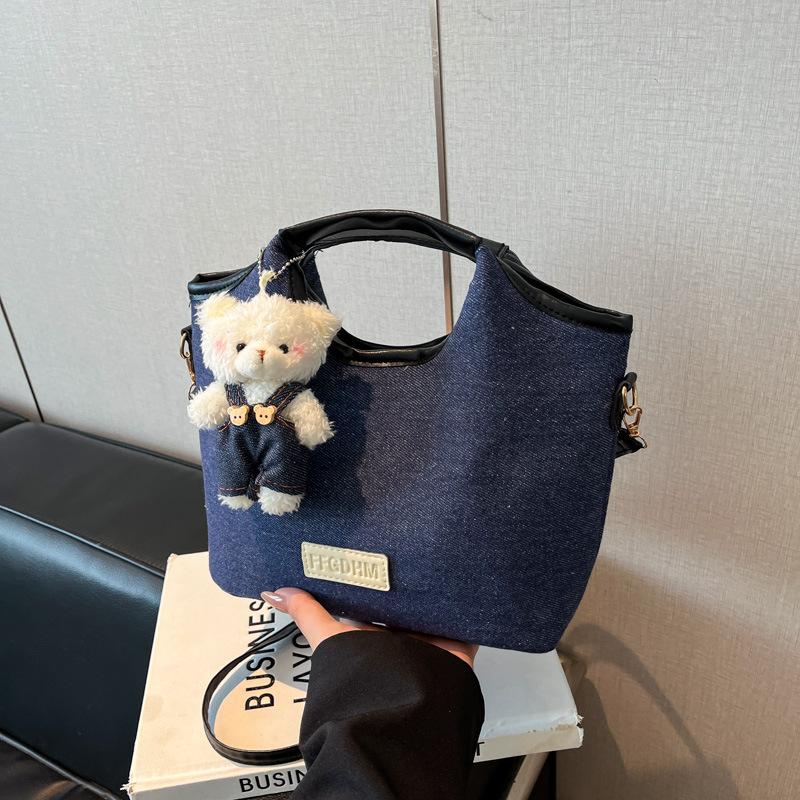 Премиальная сумка-тоут женская новая популярная джинсовая сумка через плечо модная универсальная сумка-мессенджер сумка-ведро